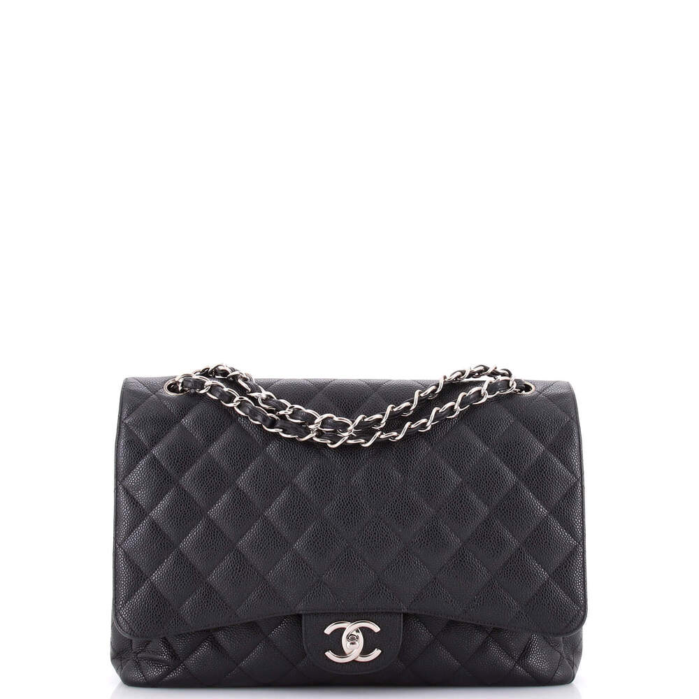 Chanel Maxi Classic Double Flap Bag Quilted Caviar